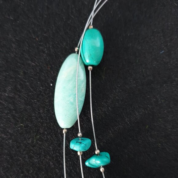 Vintage Silpada Retired Sterling Serpentine, Amazonite & Howlite Bead Necklace - Picture 5 of 12